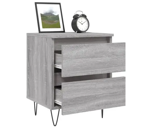 Naktinės Spintelės, 2Vnt., Pilkos Ąžuolo, 40X35X50cm Mediena