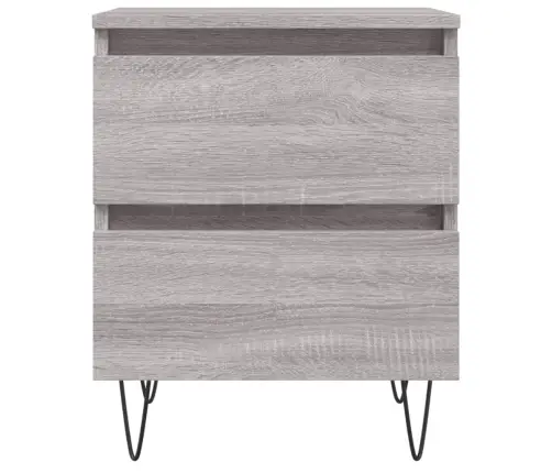 Naktinės Spintelės, 2Vnt., Pilkos Ąžuolo, 40X35X50cm Mediena