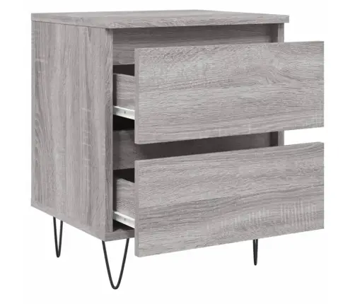 Naktinės Spintelės, 2Vnt., Pilkos Ąžuolo, 40X35X50cm Mediena