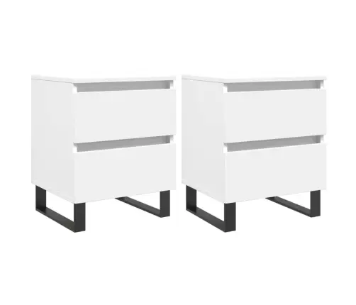 Naktsskapīši, 2 Gab., Balti, 40X35X50 Cm, Inženierijas Koks Vidaxl