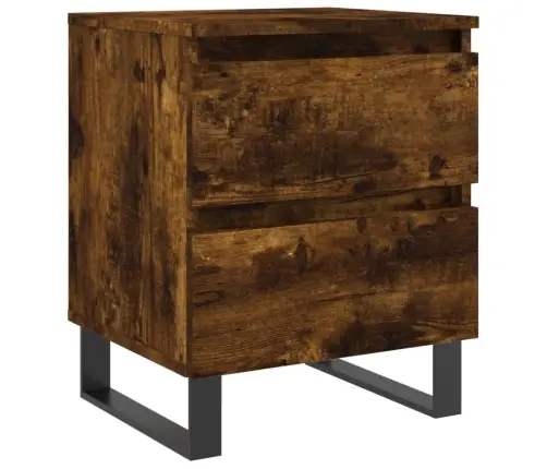 Naktinė Spintelė, Dūminio Ąžuolo, 40X35X50cm Apdirbta Mediena