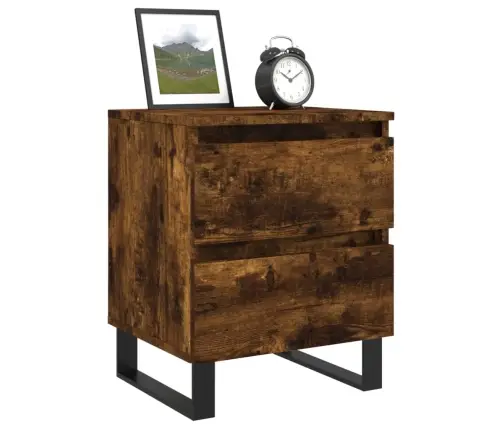 Naktinė Spintelė, Dūminio Ąžuolo, 40X35X50cm Apdirbta Mediena
