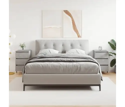 Naktinės Spintelės, 2Vnt., Betono Pilkos, 40X35X69cm Mediena