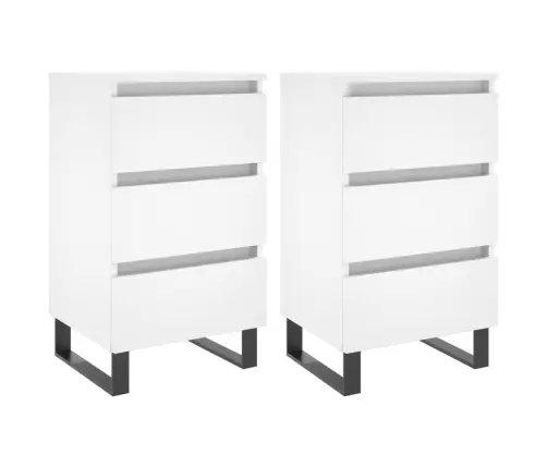 Öökapid 2 Tk, Valge, 40 X 35 X 69 cm Tehispuit