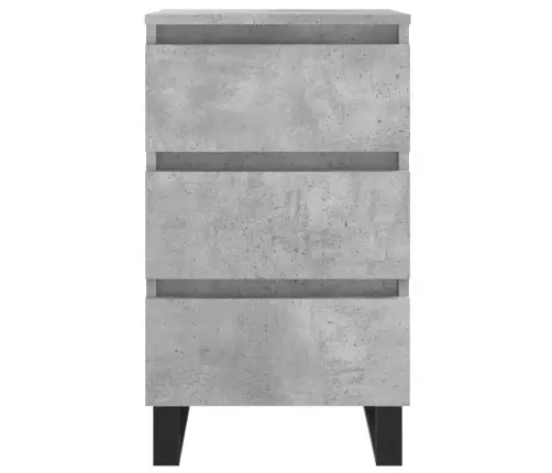 Naktinės Spintelės, 2Vnt., Betono Pilkos, 40X35X69cm Mediena