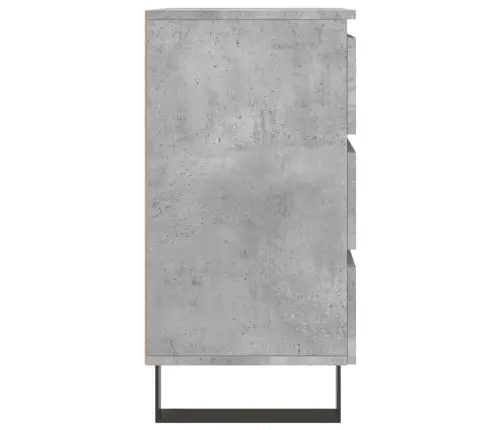 Naktinės Spintelės, 2Vnt., Betono Pilkos, 40X35X69cm Mediena