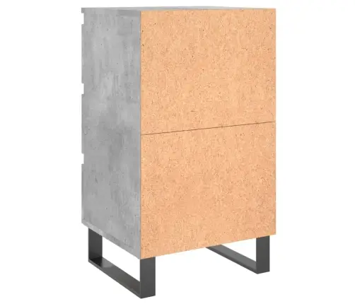 Naktinės Spintelės, 2Vnt., Betono Pilkos, 40X35X69cm Mediena