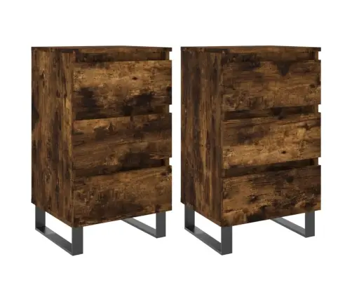 Naktsskapīši, 2 Gab., Ozolkoka, 40X35X69 Cm, Inženierijas Koks Vidaxl