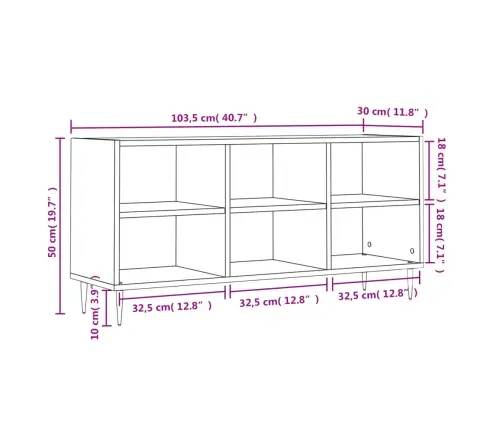 Telerikapp, Sonoma Tamm, 103,5 X 30 X 50 cm Tehispuit