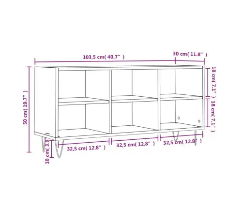 Tv Plauktiņš, Balts, 103,5X30X50 Cm, Inženierijas Koks Vidaxl