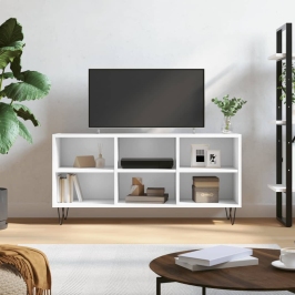Tv Plauktiņš, Balts, 103,5X30X50 Cm, Inženierijas Koks Vidaxl