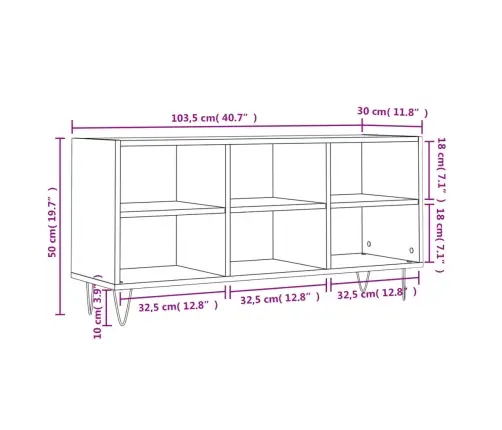 Tv Skapītis, Ozolkoka Krāsa, 103,5X30X50 Cm, Inženierijas Koks Vidaxl