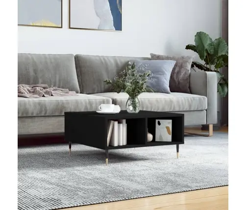 Kafijas Galdiņš, Melns, 60X60X30 Cm, Inženierijas Koks Vidaxl