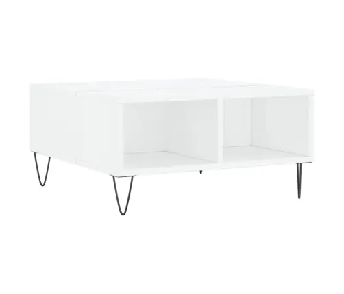 Kohvilaud, Kõrgläikega Valge, 60 X 60 X 30 cm Tehispuit