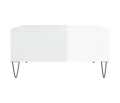 Kohvilaud, Kõrgläikega Valge, 60 X 60 X 30 cm Tehispuit