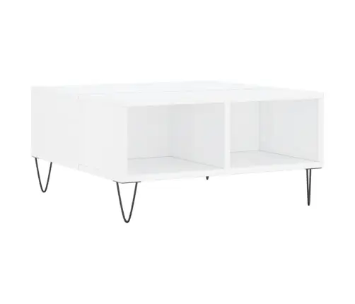 Kohvilaud, Kõrgläikega Valge, 60 X 60 X 30 cm Tehispuit