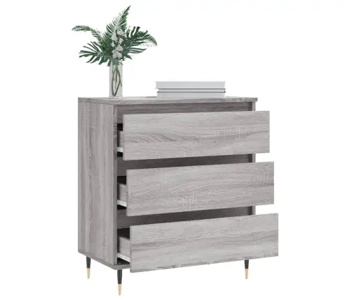 Kumode, Pelēka Ozolkoka, 60X35X70 Cm, Inženierijas Koks Vidaxl