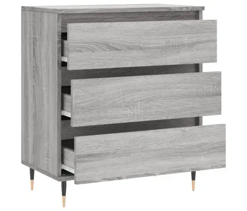 Kumode, Pelēka Ozolkoka, 60X35X70 Cm, Inženierijas Koks Vidaxl