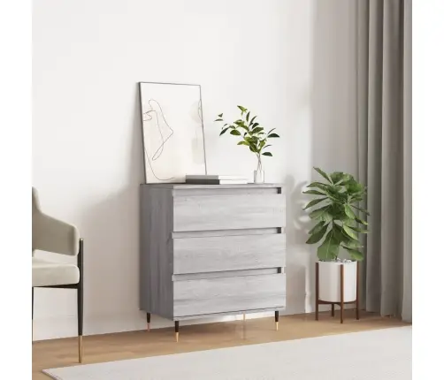 Kumode, Pelēka Ozolkoka, 60X35X70 Cm, Inženierijas Koks Vidaxl