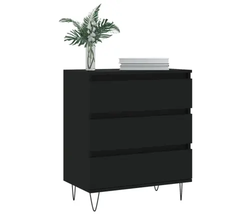 Šoninė Spintelė, Juodos Spalvos, 60X35X70cm Apdirbta Mediena