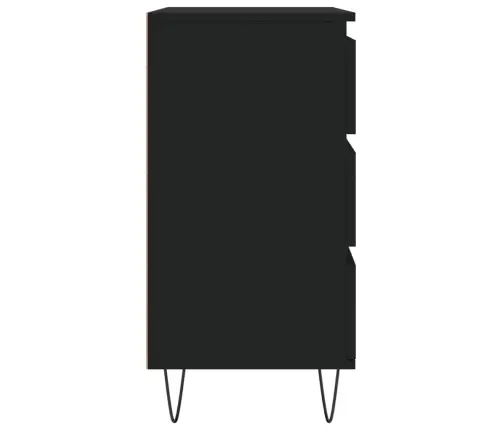 Šoninė Spintelė, Juodos Spalvos, 60X35X70cm Apdirbta Mediena