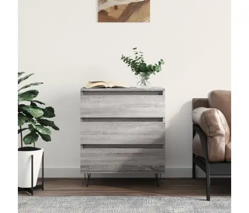 Kumode, Pelēka Ozolkoka, 60X35X70 Cm, Inženierijas Koks Vidaxl