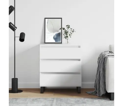 Kumode, Balta, 60X35X70 Cm, Inženierijas Koks Vidaxl