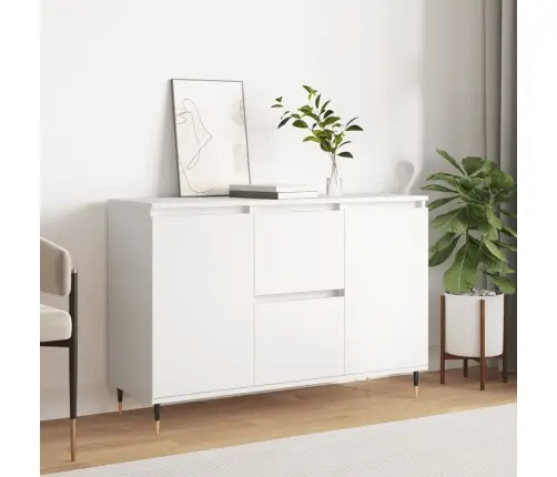 Kumode, Balta, 104X35X70 Cm, Inženierijas Koks Vidaxl
