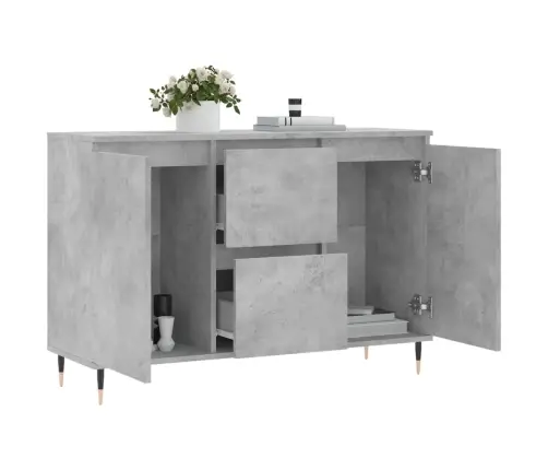 Kumode, Betona Pelēka, 104X35X70 Cm, Inženierijas Koks Vidaxl