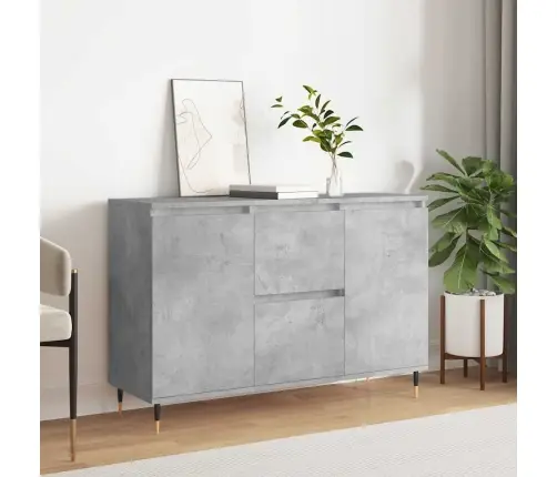 Kumode, Betona Pelēka, 104X35X70 Cm, Inženierijas Koks Vidaxl