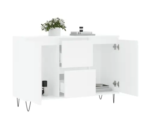 Kumode, Balta, 104X35X70 Cm, Inženierijas Koks Vidaxl