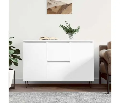 Kumode, Balta, 104X35X70 Cm, Inženierijas Koks Vidaxl