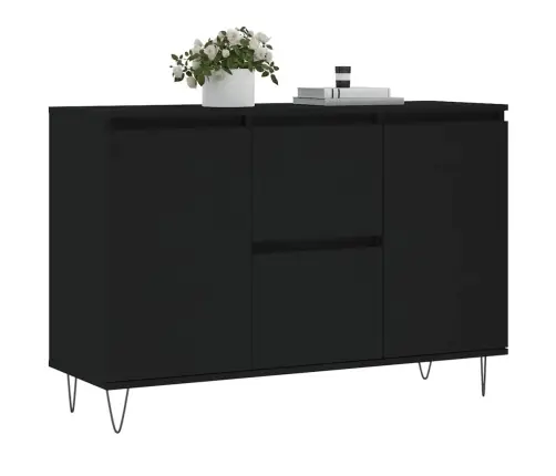 Puhvetkapp, Must, 101,5 X 35 X 70 cm Tehispuit