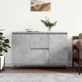 Kumode, Betona Pelēka, 101,5X35X70 Cm, Inženierijas Koks Vidaxl