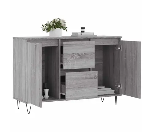 Šoninė Spintelė, Pilka Ąžuolo, 101,5X35X70cm Apdirbta Mediena