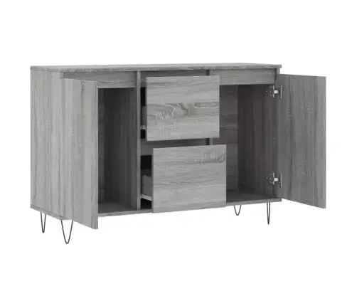 Šoninė Spintelė, Pilka Ąžuolo, 101,5X35X70cm Apdirbta Mediena