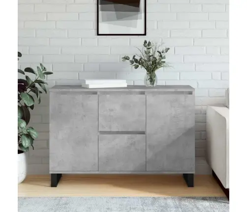 Kumode, Betona Pelēka, 101,5X35X70 Cm, Inženierijas Koks Vidaxl