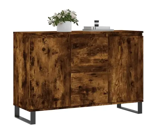 Šoninė Spintelė, Dūminio Ąžuolo, 101,5X35X70cm Apdirbta Mediena