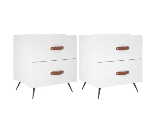 Naktsskapīši, 2 Gab., Balti, 40X35X47,5 Cm, Inženierijas Koks Vidaxl