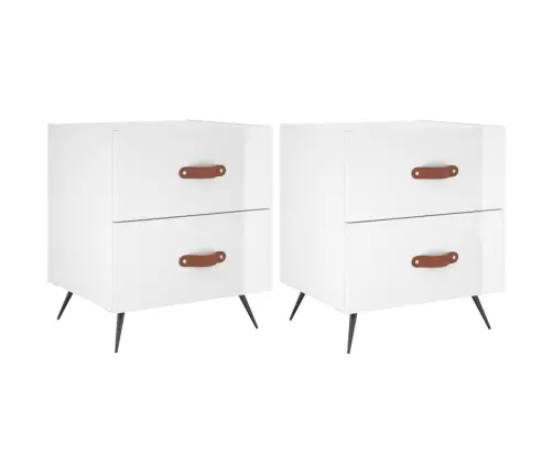 Naktsskapīši, 2 Gab., Balti, 40X35X47,5 Cm, Inženierijas Koks Vidaxl Naktsskapīši, 2 Gab., Balti, 40X35X47,5 Cm, Inženierijas Koks Vidaxl
