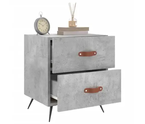 Naktsskapītis, Betona Pelēks, 40X35X47,5 Cm, Inženierijas Koks Vidaxl