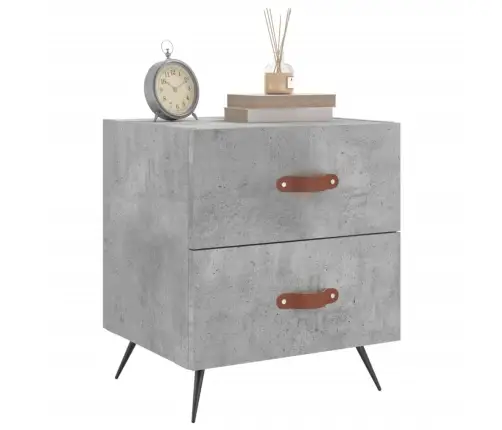 Naktsskapītis, Betona Pelēks, 40X35X47,5 Cm, Inženierijas Koks Vidaxl