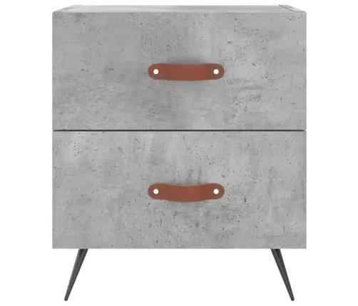 Naktinės Spintelės, 2Vnt., Betono Pilkos, 40X35X47,5cm Mediena