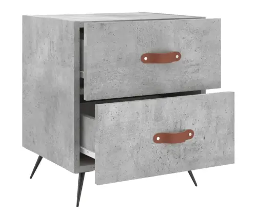 Naktinės Spintelės, 2Vnt., Betono Pilkos, 40X35X47,5cm Mediena