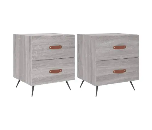 Naktinės Spintelės, 2Vnt., Pilkos Ąžuolo, 40X35X47,5cm Mediena