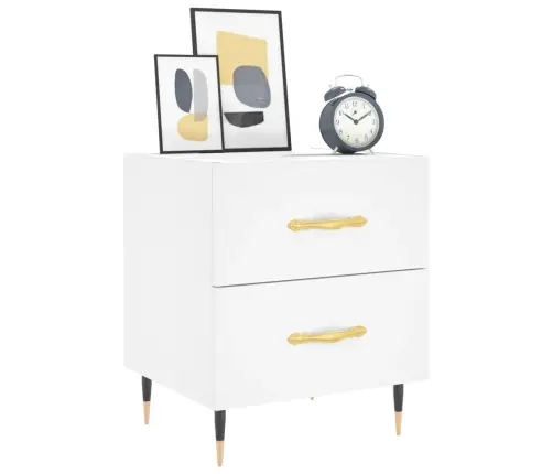 Naktsskapītis, Balts, 40X35X47,5 Cm, Inženierijas Koks Vidaxl