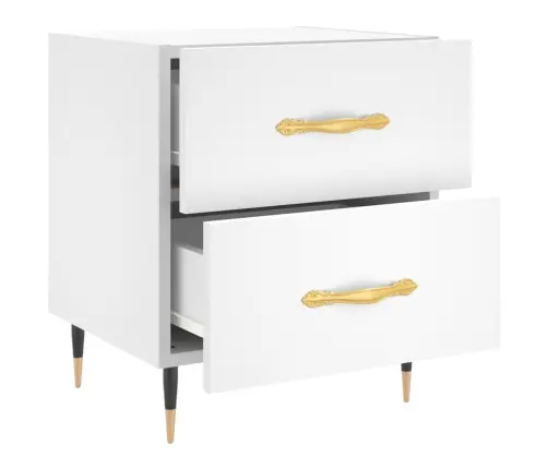 Naktsskapītis, Balts, 40X35X47,5 Cm, Inženierijas Koks Vidaxl