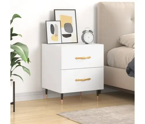 Naktsskapītis, Balts, 40X35X47,5 Cm, Inženierijas Koks Vidaxl