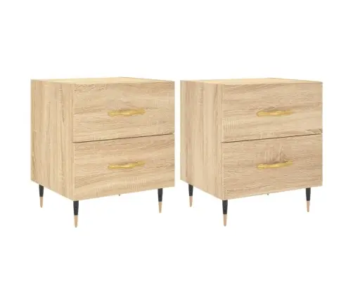 Naktinės Spintelės, 2Vnt., Sonoma Ąžuolo, 40X35X47,5cm Mediena