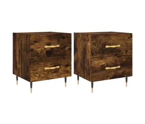 Öökapid 2 Tk, Suitsutatud Tamm, 40 X 35 X 47,5 cm Tehispuit